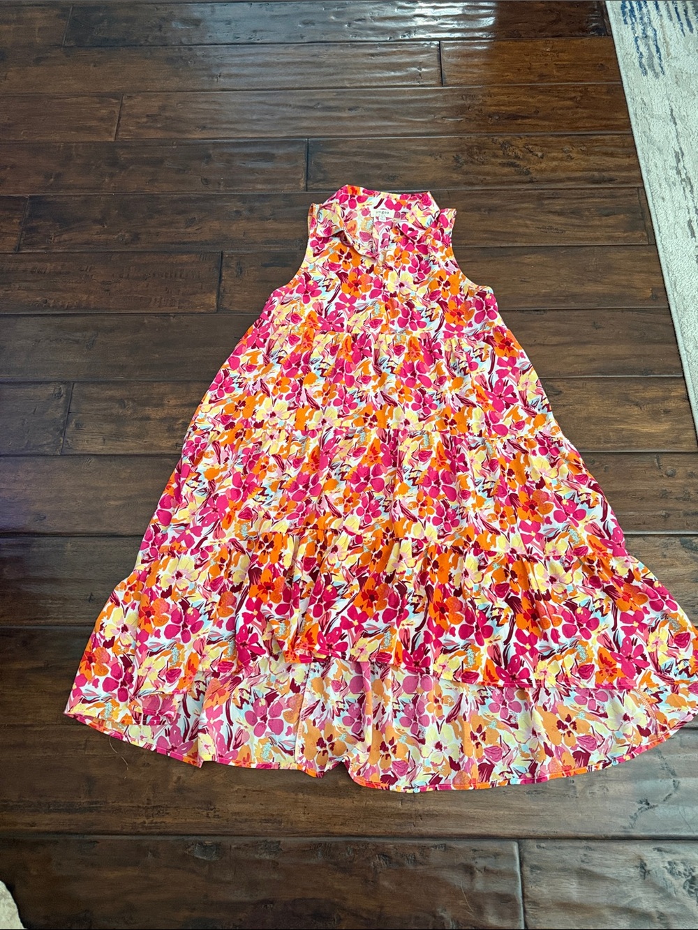 Umgee Floral Tiered Sundress - Pink & Orange
